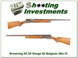 Browning A5 20 Gauge 65 Belgium 26in IC VR - 1 of 4