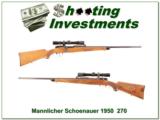 Mannlicher Schoenauer 1950 Rifle Exc Cond 270 Winchester - 1 of 4