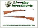 Remington 700 BDL factory engraved 222 Remington! - 1 of 4