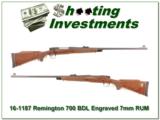 Remington 700 BDL factory engraved 7mm RUM Rem Ultra Mag! - 1 of 4
