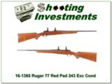 Ruger Model 77 Red Pad 243 Winchester Exc Cond! - 1 of 4