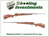 Weatherby Mark V Lazermark 416 Wthy Mag as NEW! - 1 of 4