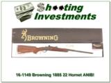 Browning 1885 Low Wall 22 Hornet unfired in box! - 1 of 4