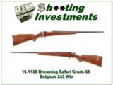 Browning Safari Grade 65 Belgium 243 Winchester Exc Cond! - 1 of 4