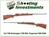 Remington 700 BDL factory engraved 300 RUM Rem Ultra Mag! - 1 of 4
