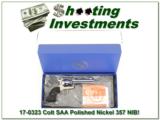 Colt SAA Model P 357 Polished Nickel unfired in box! - 1 of 4