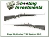 Ruger 77 / 22 All Weather Stainless Skeleton 22 LR! - 1 of 4