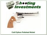 Colt Python 6in Polished Nickel 357 Magnum near new! - 1 of 4