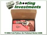 Colt Python 4in Polished Nickle 1976 in box! - 1 of 4