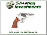Smith & Wesson RARE 1950 PRE-Model 27 3.5in Nickel! - 1 of 4