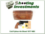Colt Python 1977 4in Blue unfired in box! - 1 of 4