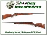 Weatherby Mark V Deluxe 240 German extra nice wood! - 1 of 4