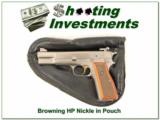 Browning High Power Polished Nickel as new in Pouch! - 1 of 4