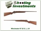 Winchester Model 67 all original single shot 22 S, L and LR - 1 of 4