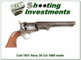 Colt 1851 Navy 36 Caliber made in 1860 - 1 of 4