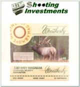 Weatherby factory box of 340 Wthy Mag Ammo 250 Grain- 1 of 1