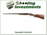 Churchill Side by Side 12 Gauge nice engraving Exc Cond! - 1 of 4