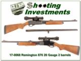 Remington 870 20 Gauge 2 barrels and scope! - 1 of 4