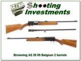 Browning A5 65 Belgium 20 Gauge 2 barrels Exc Cond! - 1 of 4