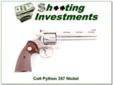 1977 Colt Python 357 6in Polished Nickel as new! - 1 of 4