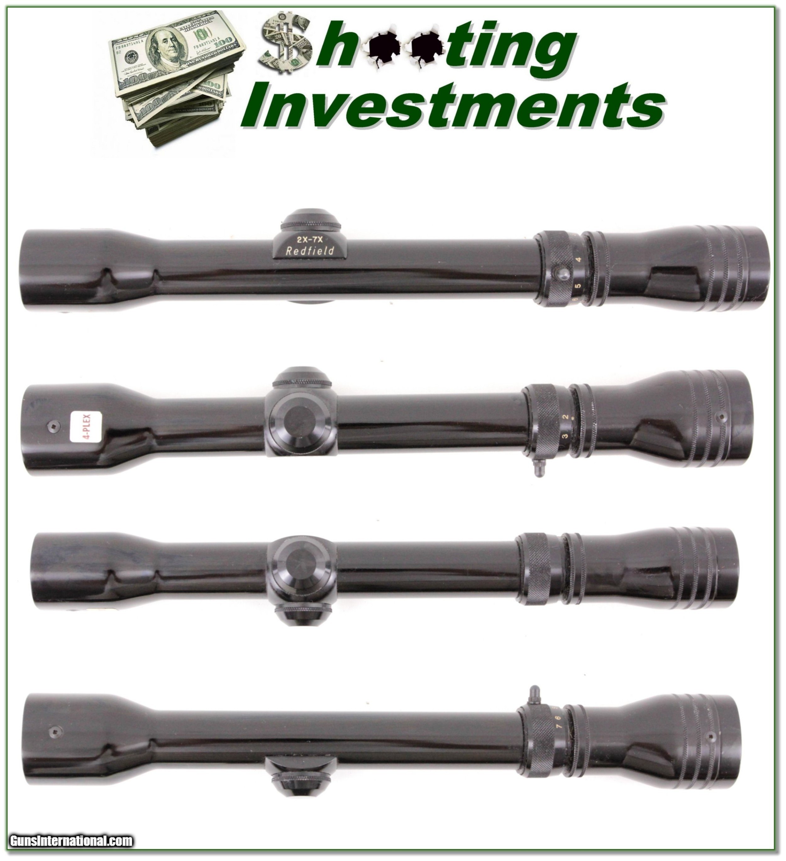 Vintage Redfield Widefield Gloss LoPro 4X Rifle Scope