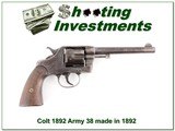 Colt DA 1892 Army 38 made in 1892 all matching - 1 of 4