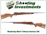 Weatherby Mark V Deluxe 240 Wthy Mag German! - 1 of 4