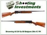 Browning A5 60 Belgium 20 Ga 26in IC Vent Rib! - 1 of 4