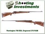 Remington 700 BDL engraved hard to find 375 RUM! - 1 of 4