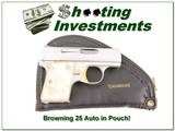 25 Auto Baby Browning .25 Nickel 67 Belgium in Pouch - 1 of 4