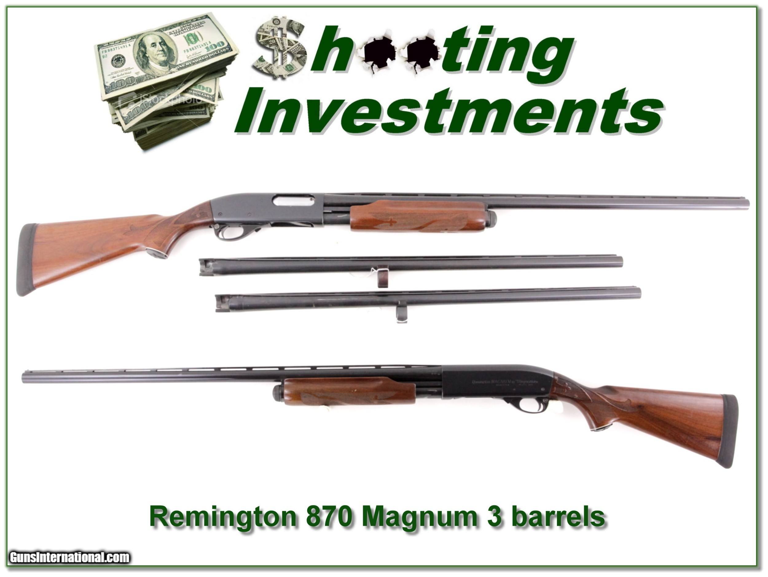 Remington 870 Magnum 12 Ga Wingmaster 3 Barrels For Sale