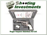 Ruger Vaquero 45 Colt Stainless 3.75 in in case for sale - 1 of 4