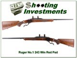 Ruger No.1 B Red Pad 243 Winchester 26in barrel for sale - 1 of 4