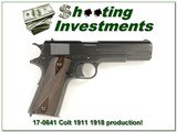 Colt 1911 1918 beautiful condition! for sale - 1 of 4