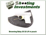 25 Auto Baby Browning .25 Nickel 68 Belgium in Pouch - 1 of 4