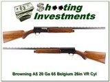 Browning A5 20 Gauge 65 Belgium rare 26in VR Cylinder - 1 of 4