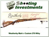 Weatherby Mark V Custom 270 Wthy factory carved stock - 1 of 4