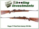 Ruger 77 Red Pad Liberty Flat Top RARE Round Top 270 - 1 of 4