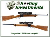 Ruger No.3 22 Hornet as new with Leupold - 1 of 4