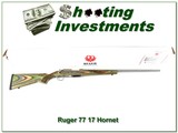 Ruger 77/17 17 Hornet Green Laminated NIB - 1 of 4