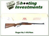 Ruger No.1 Tropical in 416 Remington unfired in box - 1 of 4