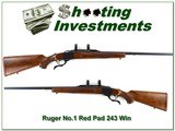 Ruger No.1 B Red Pad pre-warning 243 XX Wood! - 1 of 4