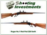 Ruger No.1 B 26in Red Pad in hard to find 220 Swift! - 1 of 4