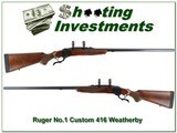 Ruger No.1 custom 416 Weatherby 31in barrel! - 1 of 4