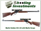 Marlin Golden 39 A JM Marked pre-safety 22LR rare Golden SCOPE - 1 of 4