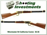 Winchester 94 California Sesquicentennial gold platted 30-30 - 1 of 4