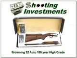 Browning 22 Auto 100 Year 22 LR Octagonal High Grade 100 made! - 1 of 4