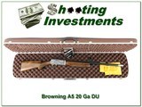 Browning A5 Ducks Unlimited Light 20 Gauge NIC! - 1 of 4