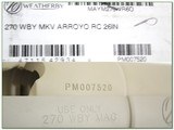 Weatherby Mark V Arroyo RC (Range Certified) 270 Wthy NIB - 4 of 4