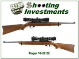 Ruger 10-22 Walnut Blued 22LR with nice Simmons 3-9 scope - 1 of 4
